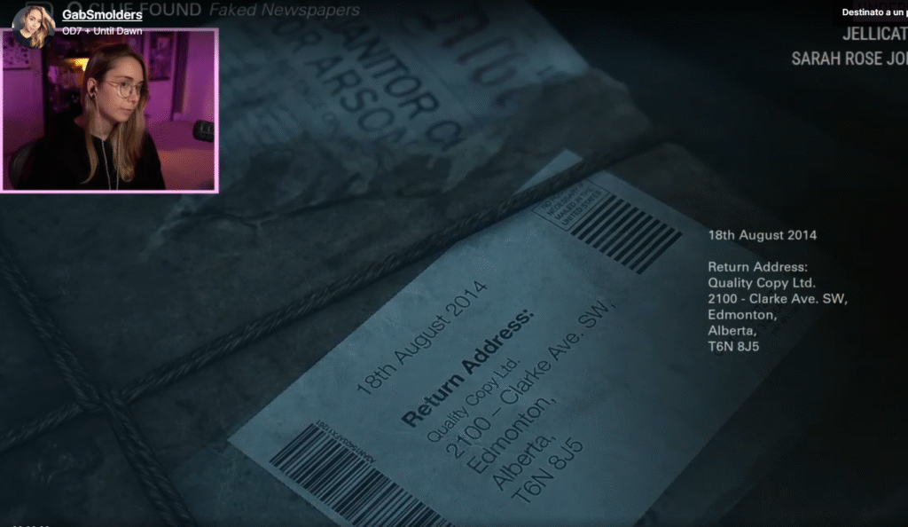 A shipping label on a stack of newspapers. The return address reads: Quality Copy Ltd, 2100 - Clarke Ave SW, Edmonton, Alberta, T6N 8J5.